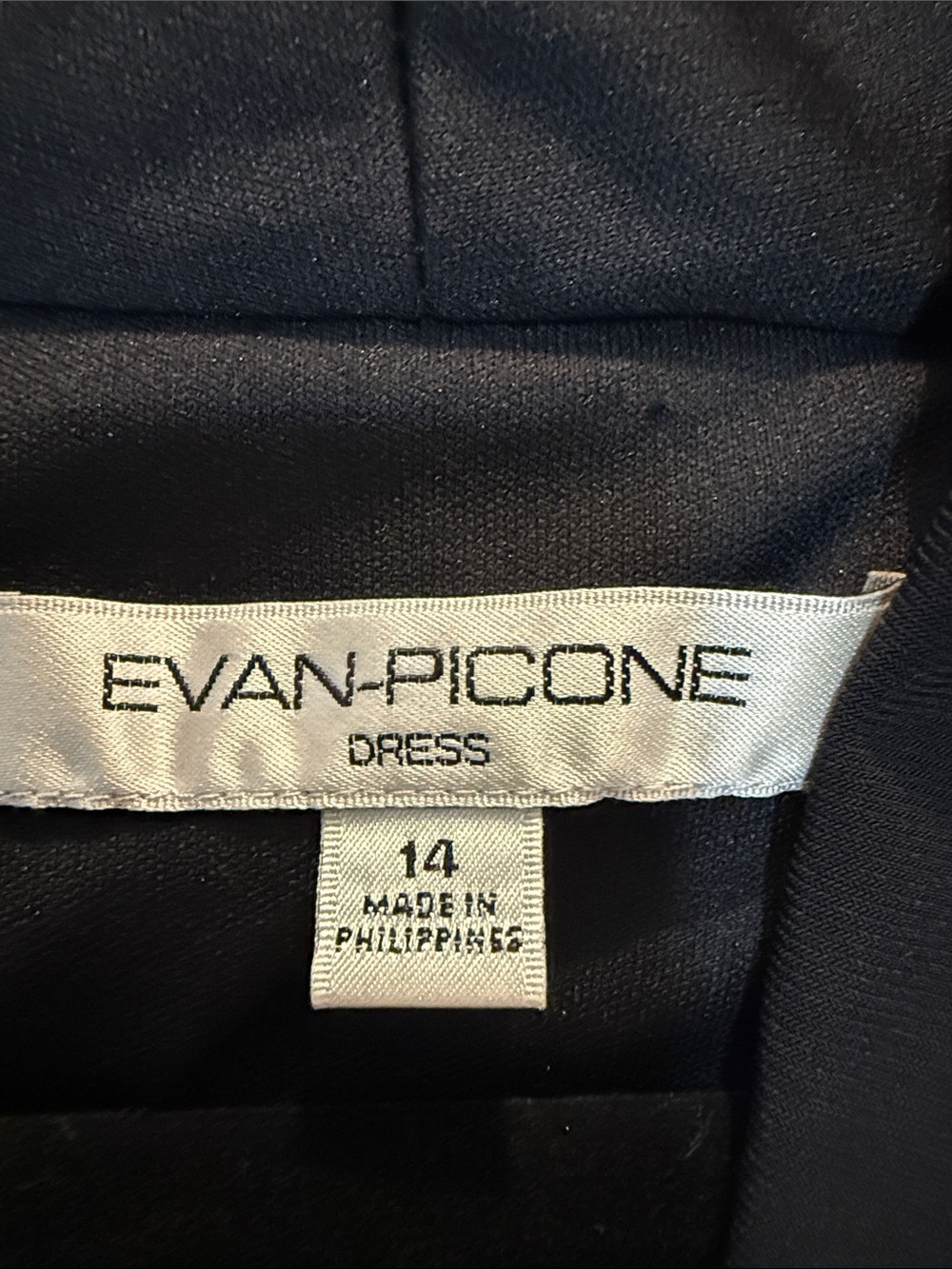 Evan Picone Size 14 Black Deep V Neck Halter Ruched Waist A-Line Cocktail Dress - Picture 2 of 8